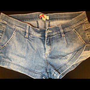 Low rise jean shorts